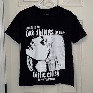 Billie Eilish Women's I Want To Do Bad Things To You Graphic T-shirt Sz XS Black